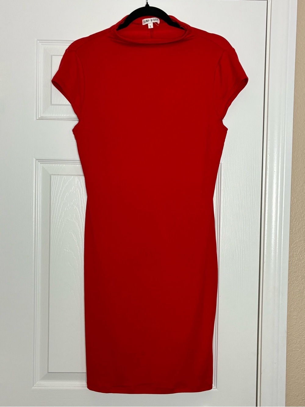 Bump Biddy Red Maternity Bodycon Midi Dress Size Large